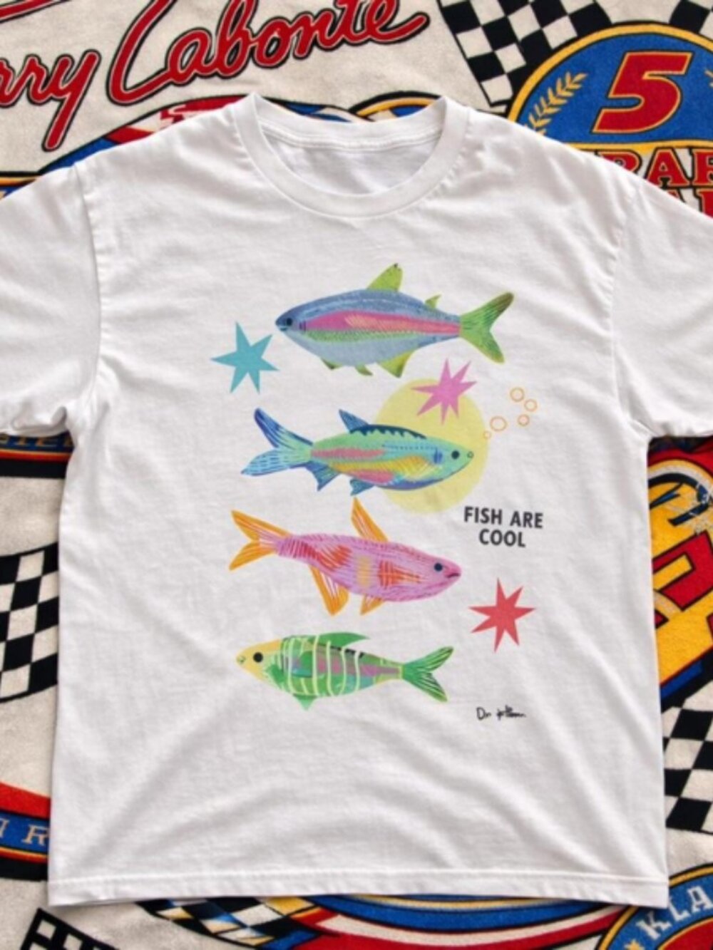 Cute Colorful Fish Graphic T-Shirt